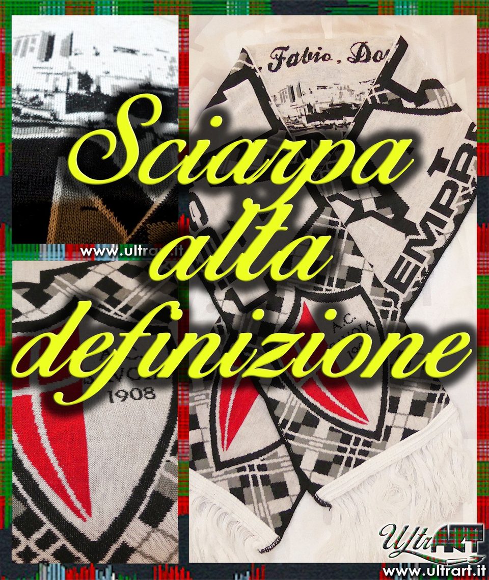 Sciarpa in lana alta definizione con logo e scritte ad alta risoluzione