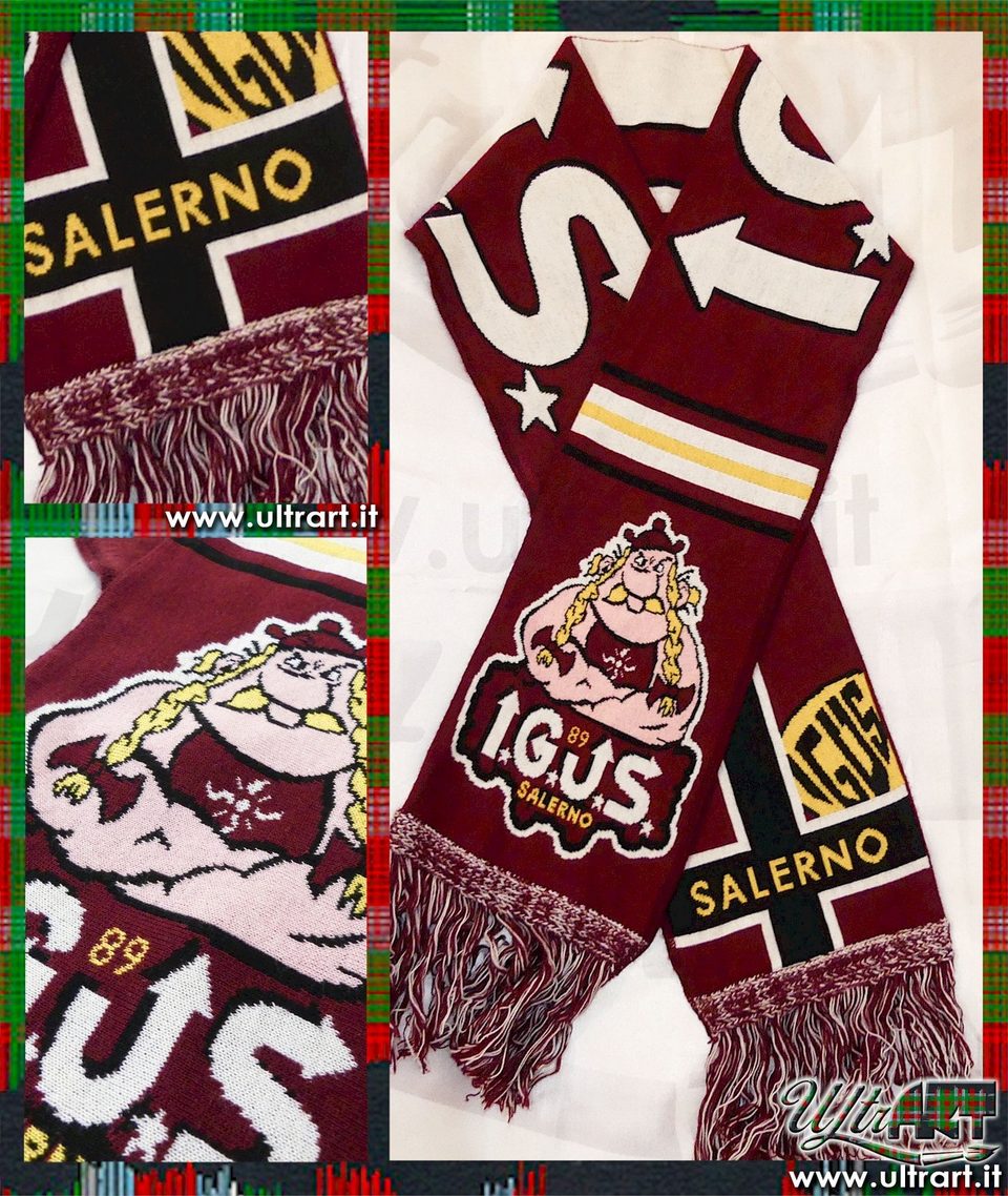 Sciarpe bordeaux personalizzate per la tifoseria di Salerno con frange