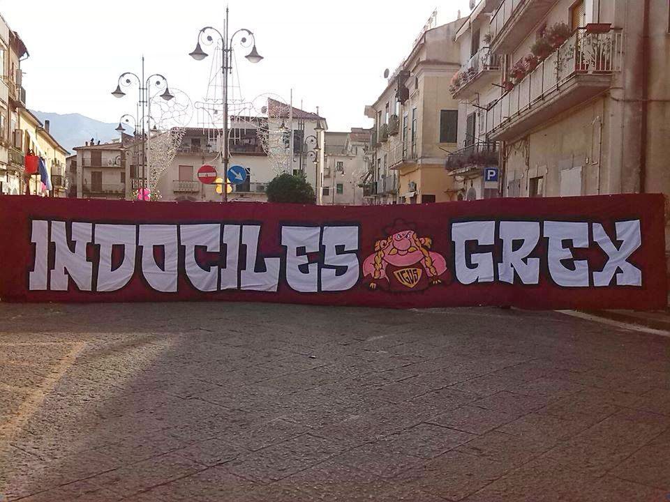 Striscione Indociles Grex in tela dipinta a mano